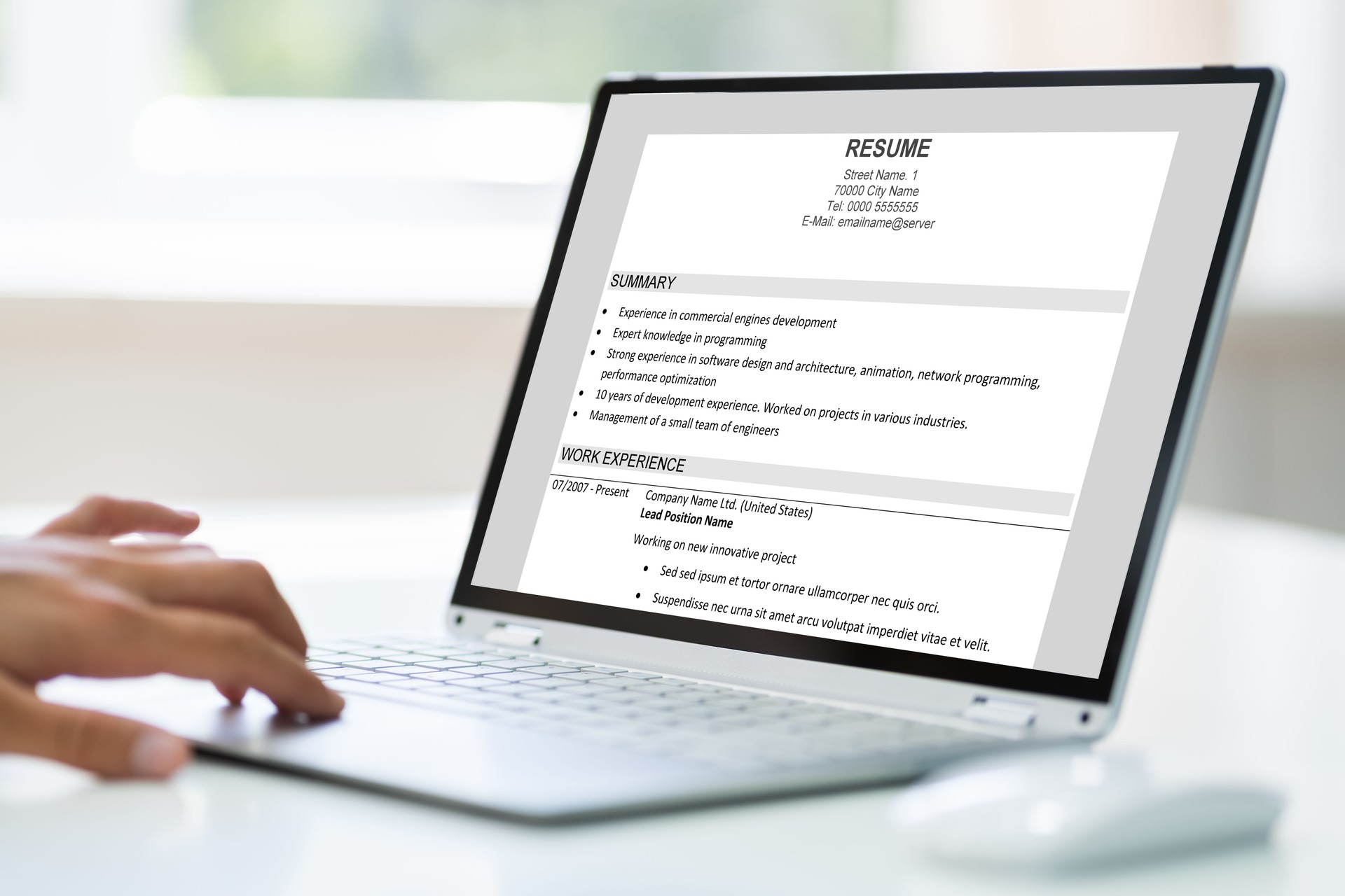Job Resume On Computer